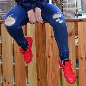 Adidas Superstar color pack red. Size 8.5 women’s